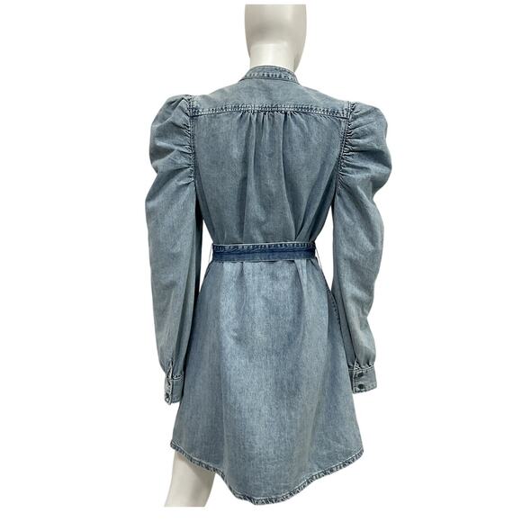 Frame Classic Blue Gillian Mini Dress Size L - Picture 3 of 5